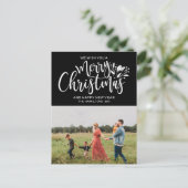 Carte Postale Photo de famille Noël noir blanc Script (Debout devant)