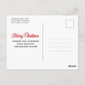 Carte Postale Photo de famille Noël Nom Style Bois Rustique (Dos)