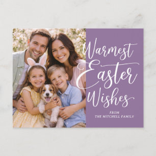 Carte Postale Photo de famille personnalisé Joyeuses Pâques Viol