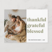 Carte Postale Photo de famille | Remerciements bénis (Devant)