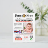 Carte Postale Photo de fête d'anniversaire de super-héros de jou (Debout devant)