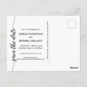 Carte Postale Photo de fiançailles moderne avec annonce de date (Dos)