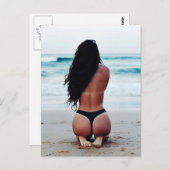 Carte postale photo de fille en bikini (Devant / Derrière)