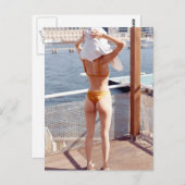 Carte postale photo de fille en bikini (Devant / Derrière)