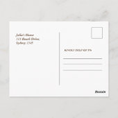 Carte Postale Photo de fille pour son 1er anniversaire (Dos)