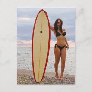 Carte Postale Photo de fille surfeur