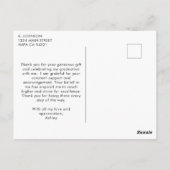 Carte Postale Photo de fin d'études avec typographie rétro merci (Dos)