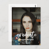 Carte postale photo de fin d'études en écriture mo (Devant / Derrière)