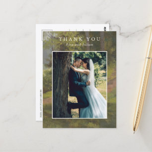 Carte Postale Photo de forêt rustique élégant remerciement de ma