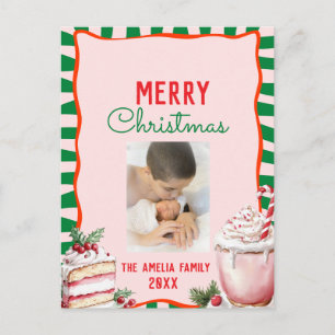 Carte Postale Photo de friandises de Noël Groovy 