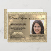 Carte Postale Photo de funérailles de sympathie MERCI avec cœur (Devant / Derrière)