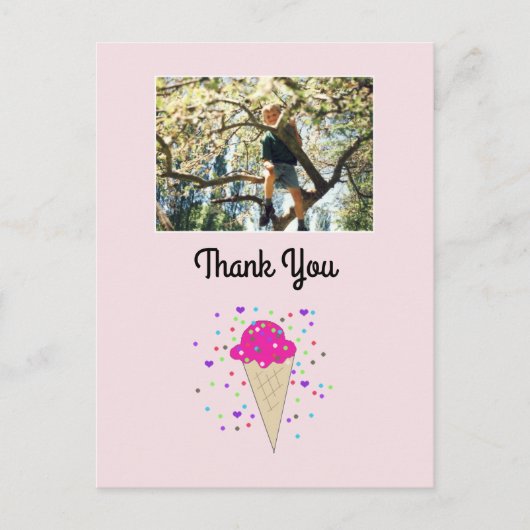 Carte Postale Photo de glace Merci (Devant)