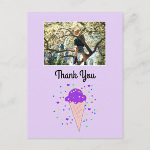 Carte Postale Photo de glace violette Merci