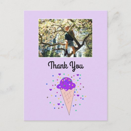 Carte Postale Photo de glace violette Merci (Devant)