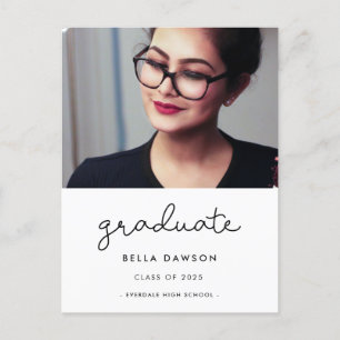Carte Postale Photo de graduation du script mignon