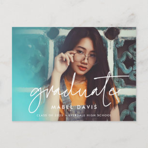 Carte Postale Photo de graduation minimaliste moderne