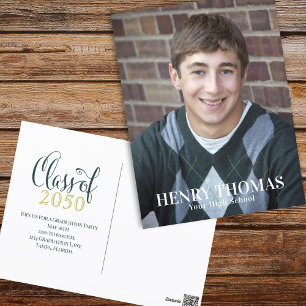 Carte Postale Photo De Graduation Moderne Minimaliste Classe De 