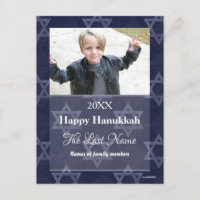 Carte postale photo de Hanukkah joyeux - HAMbWG