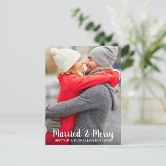 Carte postale photo de jeunes mariés & Mariés et J (Debout devant)