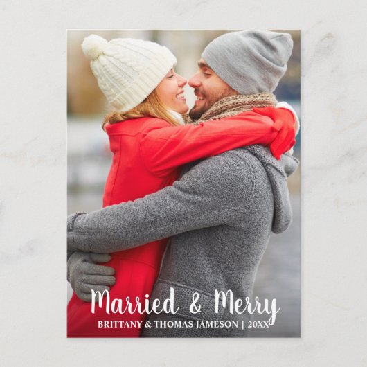 Carte postale photo de jeunes mariés & Mariés et J (Devant)