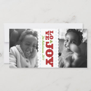 Carte postale photo de joie des Fêtes Deux
