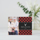 Carte postale photo de jour férié rouge et noir (Debout devant)