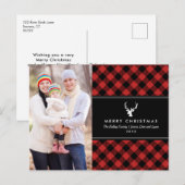 Carte postale photo de jour férié rouge et noir (Devant / Derrière)