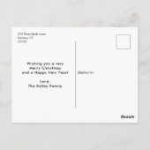 Carte postale photo de jour férié rouge et noir (Dos)