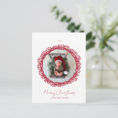 Carte Postale photo de la couronne de baies de Noël (Debout devant)