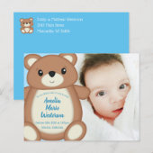 Carte Postale Photo de la Faire-part de naissance de l'ours en p (Devant / Derrière)