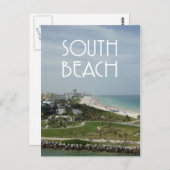 Carte Postale photo de la ligne d'horizon de South Beach Miami (Devant / Derrière)