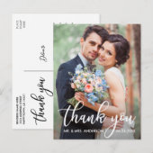 Carte Postale Photo de la mariée de Merci Mariage moderne (Devant / Derrière)