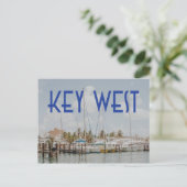 Carte Postale Photo de la marina Key West Florida avec bateaux (Debout devant)