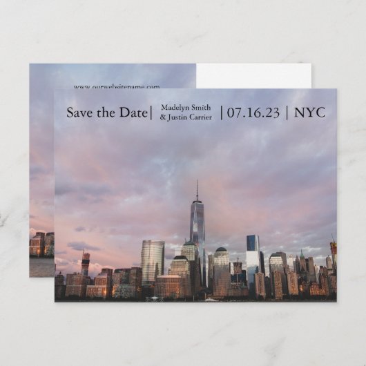 Carte postale photo de la tour de la liberté de NY (Devant / Derrière)