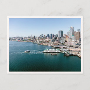 Carte Postale Photo de la vue aérienne de Seattle sur la ville 