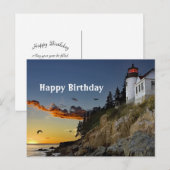 Carte Postale Photo de l'anniversaire du phare de Bass Harbor da (Devant / Derrière)