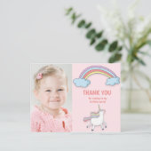 Carte Postale Photo de l'enfant de l'Unicorn Rainbow Merci d'ann (Debout devant)