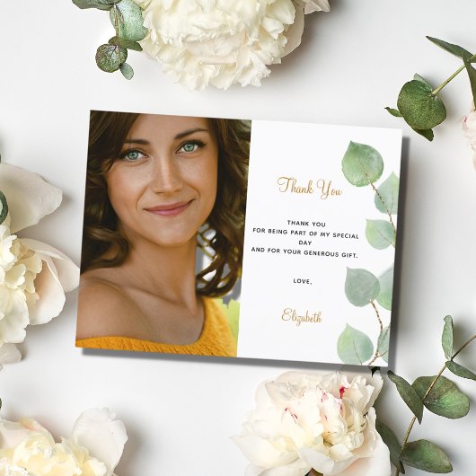 Carte Postale Photo de l'eucalyptus anniversaire merci