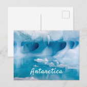 Carte Postale Photo de l'iceberg Antarctique avec texte (Devant / Derrière)