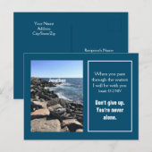 Carte Postale Photo de l'océan avec la Bible Verse Isaïe 43:2 Bl (Devant / Derrière)