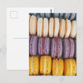 Carte postale photo de macaron coloré (Devant / Derrière)