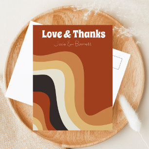 Carte Postale Photo de mariage audacieux rétro funky des années 