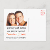 Carte postale photo de mariage aux tourtereaux rou (Dos)