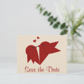 Carte postale photo de mariage aux tourtereaux rou (Debout devant)