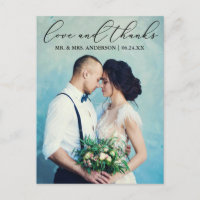 Photo de mariage avec calligraphie élégante et amo