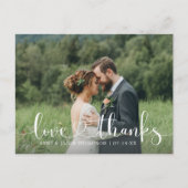 Carte Postale Photo de mariage avec texte de cœur Amour et Remer (Devant)