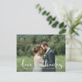 Carte Postale Photo de mariage avec texte de cœur Amour et Remer (Debout devant)