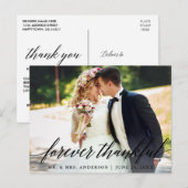 Carte Postale Photo de mariage de calligraphie Toujours reconnai (Devant / Derrière)