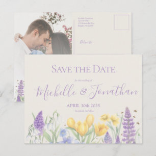 Carte Postale Photo de mariage de fleurs sauvages printanières p