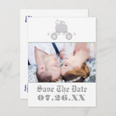 Carte postale photo de mariage du carrosse argenté (Devant / Derrière)